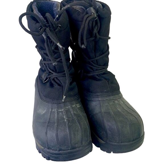 LL Bean Bigelow Black Insulated Cold Weather Snow Boot Lace Up Size 8 - Picture 2 of 16